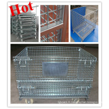 Stockage pliable logistique de récipient de fil / cage / palette de boîte de maille / récipient pliable de fil